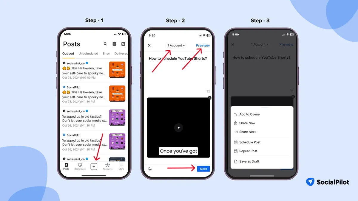 Schedule YouTube Shorts on Mobile