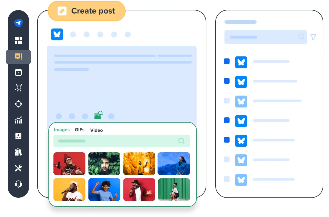 images and videos on SocialPilot Bluesky Scheduler