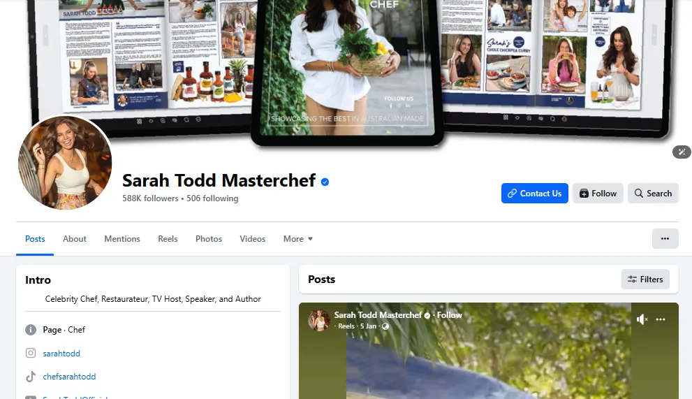Sarah Todd Masterchef Facebook Page