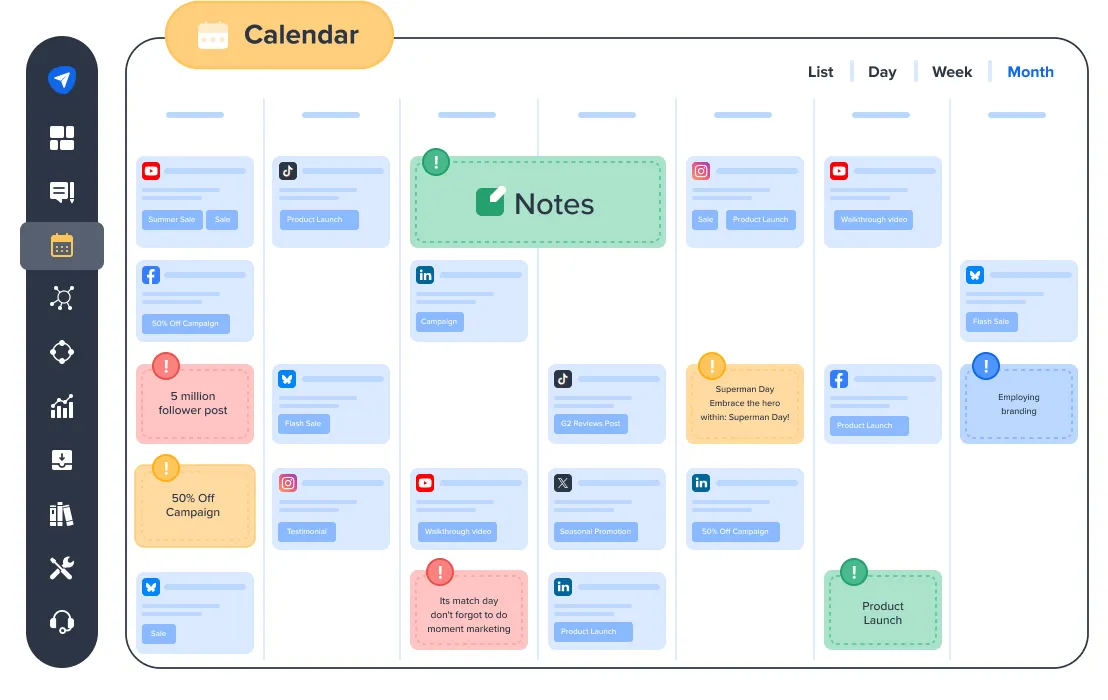 SocialPilot social media calendar tool