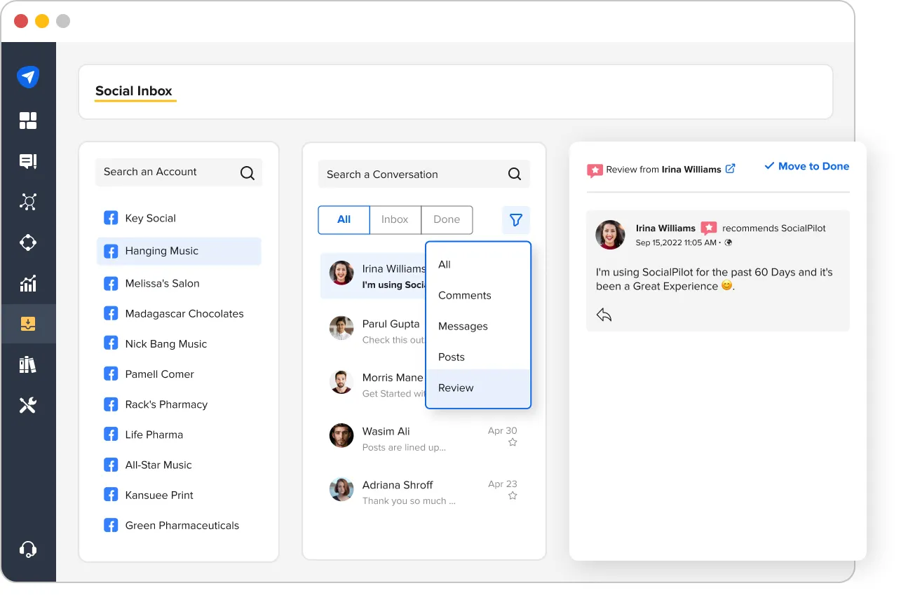 SocialPilot’s Social Inbox