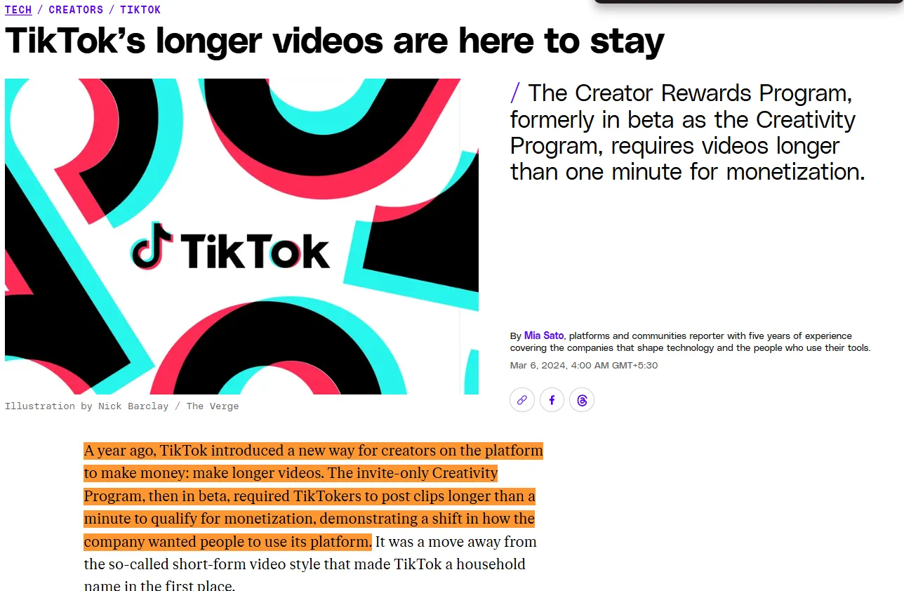 TikTok longer videos are coming back