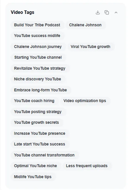 YouTube video tags
