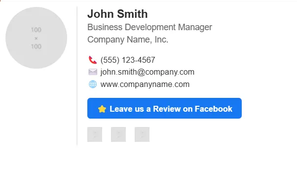 Email Signature for asking for a review on Facebook page