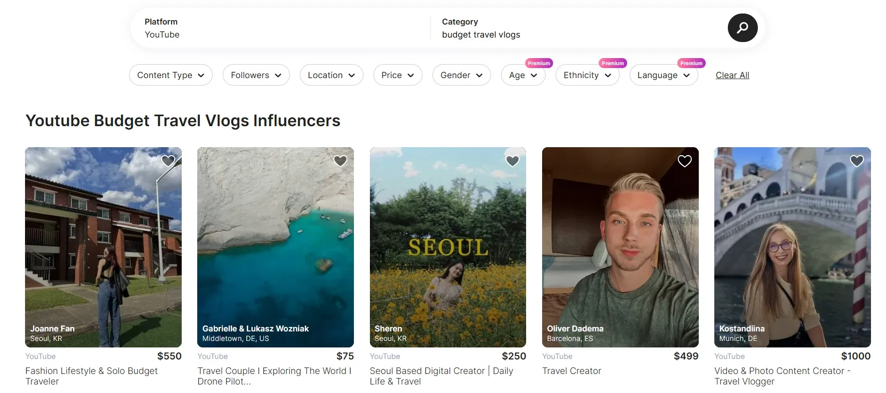 Free Influencer Tool usage