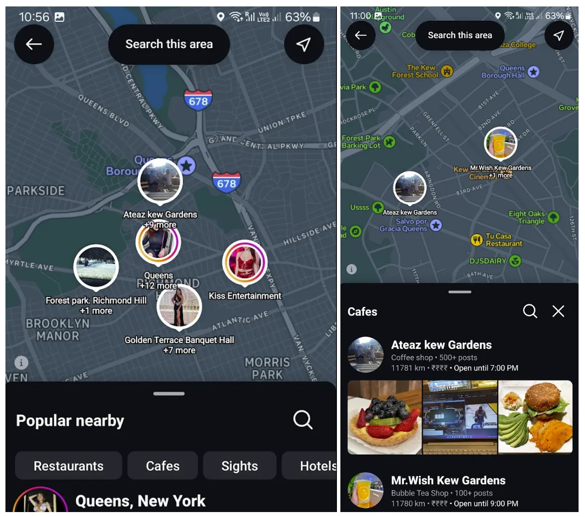 Instagram map view