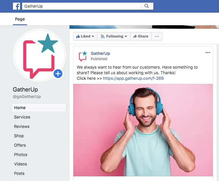 Share a social media post to give honest feedback instead of buying Facebook Review