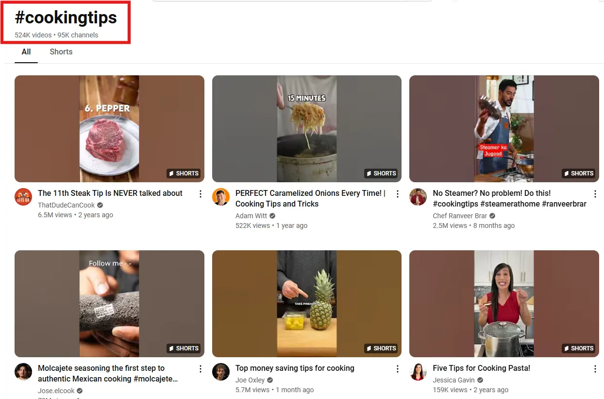 YouTube Hashtags