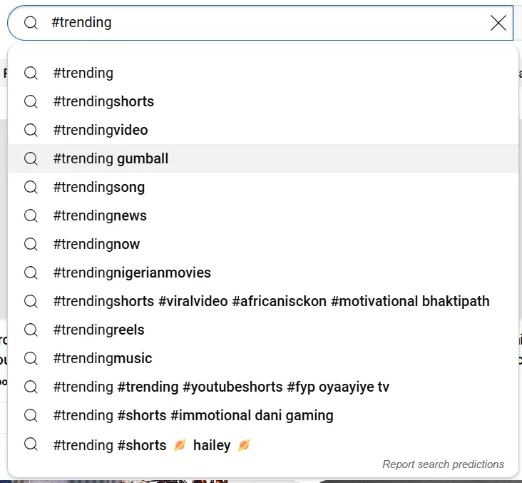 YouTube search bar