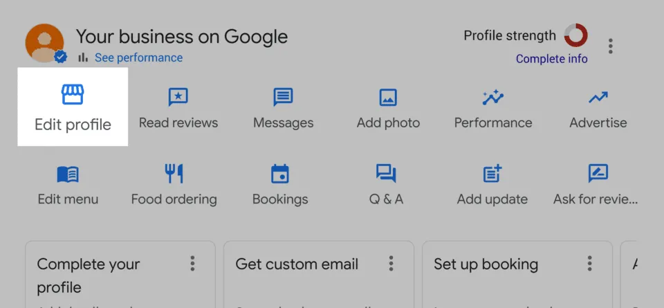 Improve google business profile engagement by adding all important information and verify them