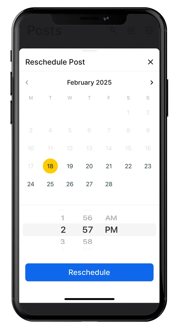 Reschedule posts on mobile Reschedule posts on mobile