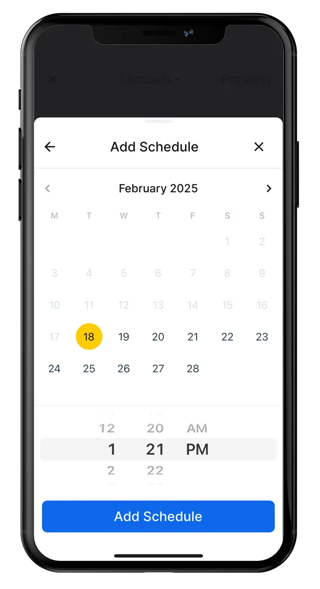 Schedule Bluesky post with right date and time on mobile Schedule Bluesky post with right date and time on mobile