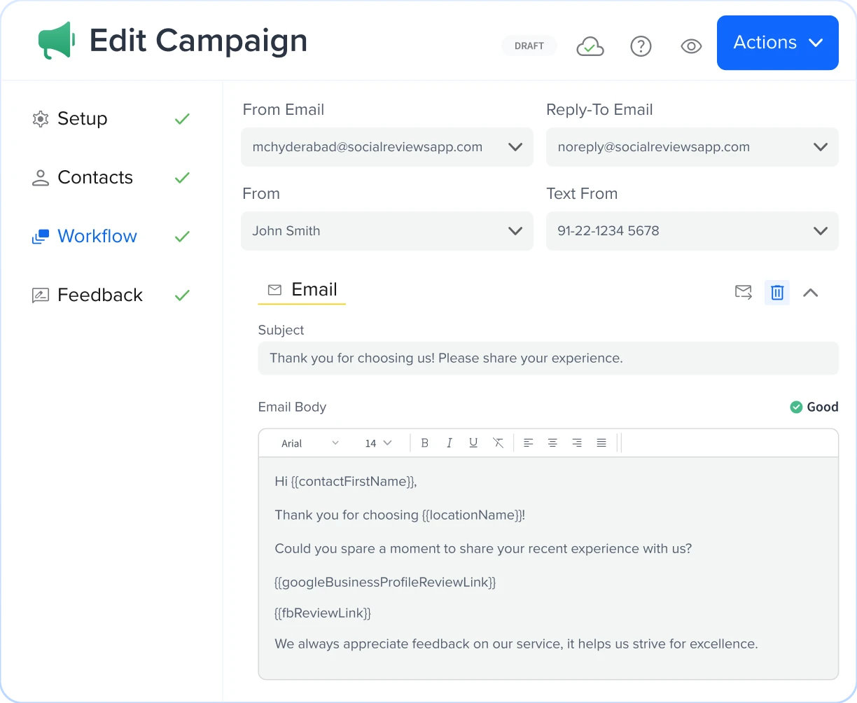 Send Automated Review Requests