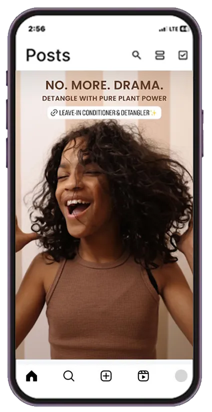 nemah.co Instagram story about their leave-in conditioner