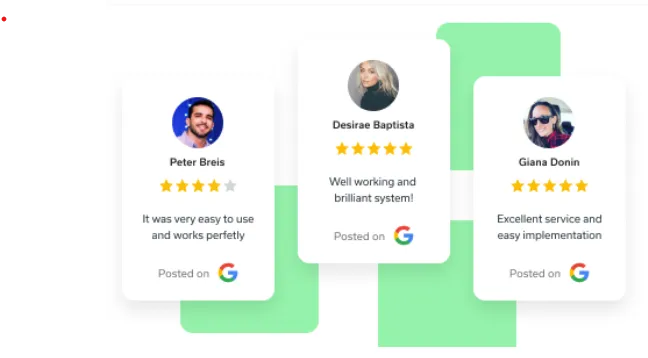 Google review from GBP profile manually added to wordpress pages