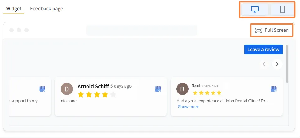 Preview review plugins and widget in multi devices while customize design