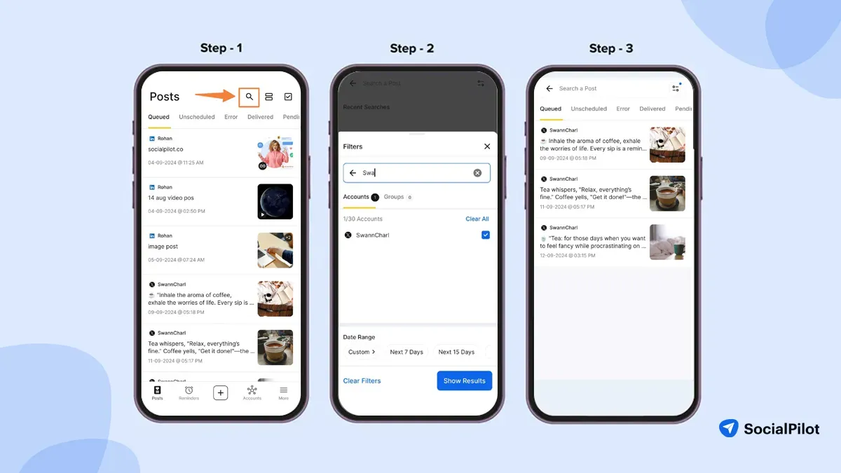 Schedule tweets on Mobile App