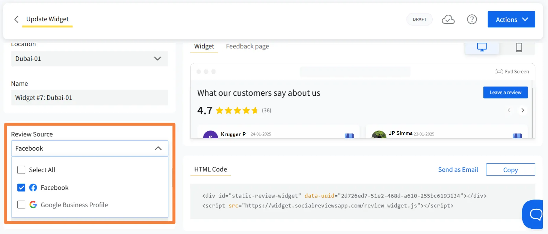 Setup for Google Business Profile reviews to display on a WordPress website