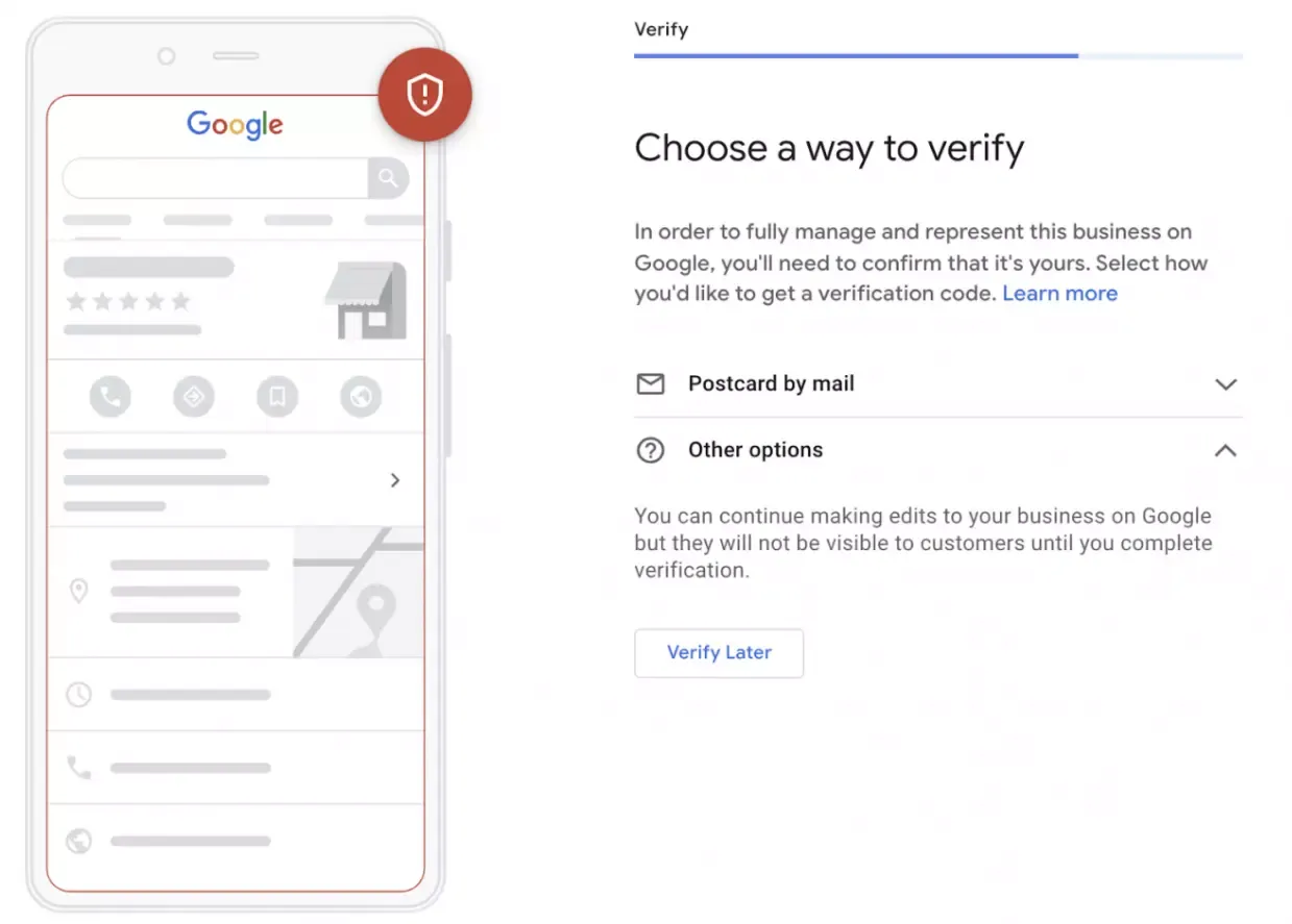 Verify Google My Business profile to market your business