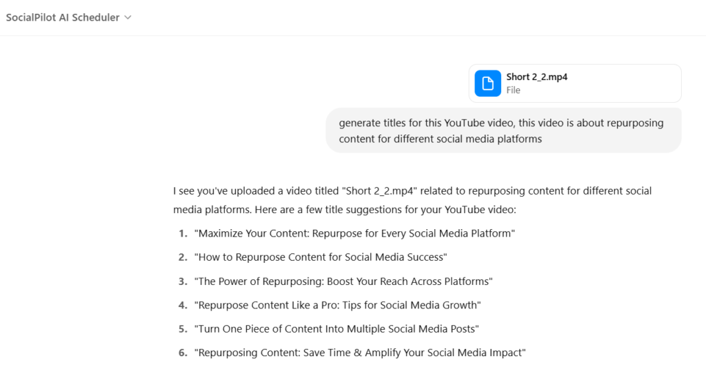 Get YouTube video title suggestions using AI scheduler