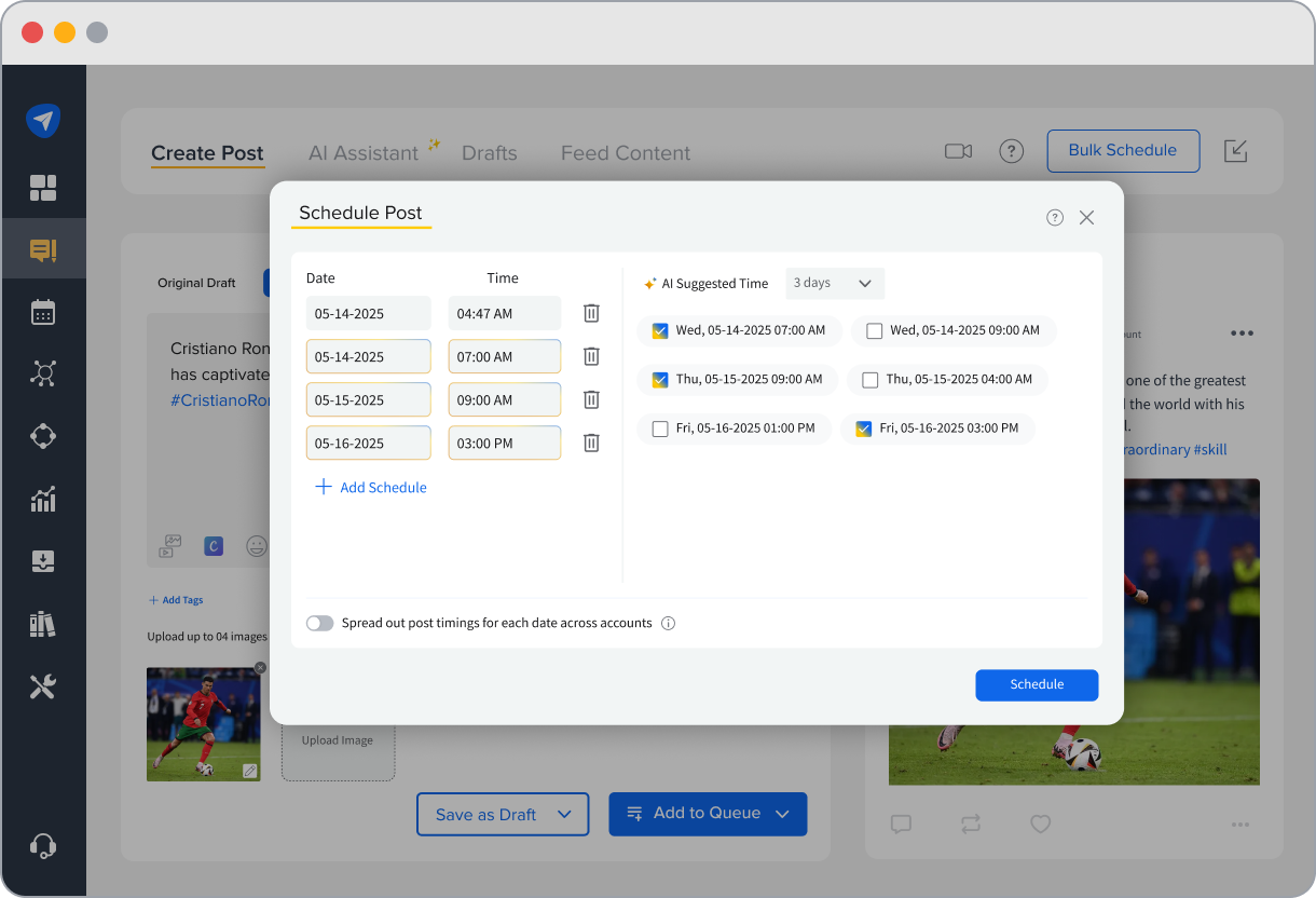 AI Suggested Time Feature in SocialPilot