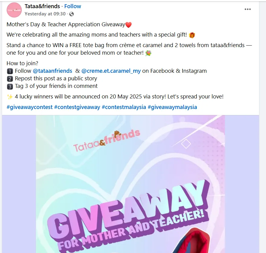 Contest and Giveaway Post Captions
