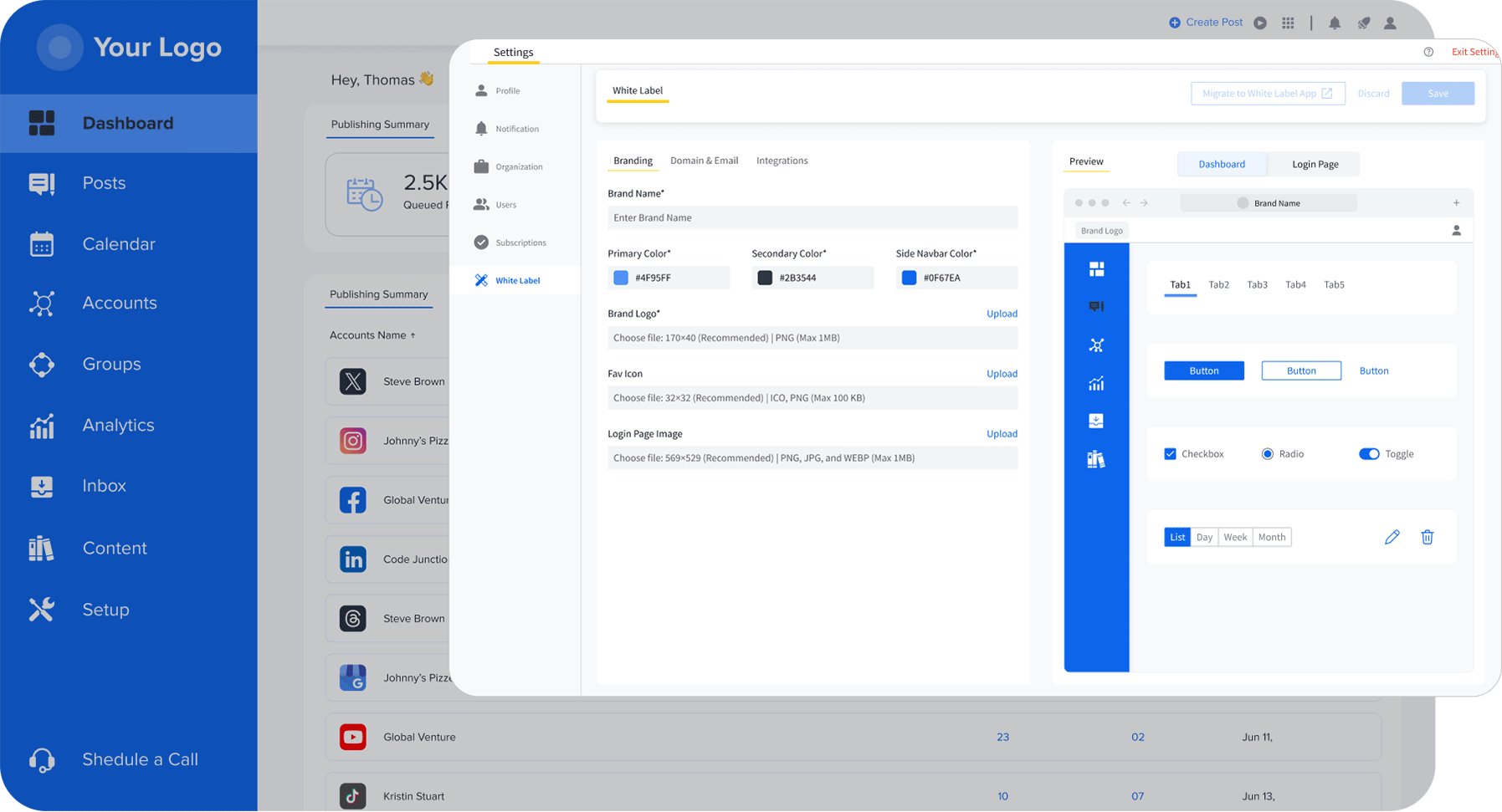 White Label Settings in SocialPilot