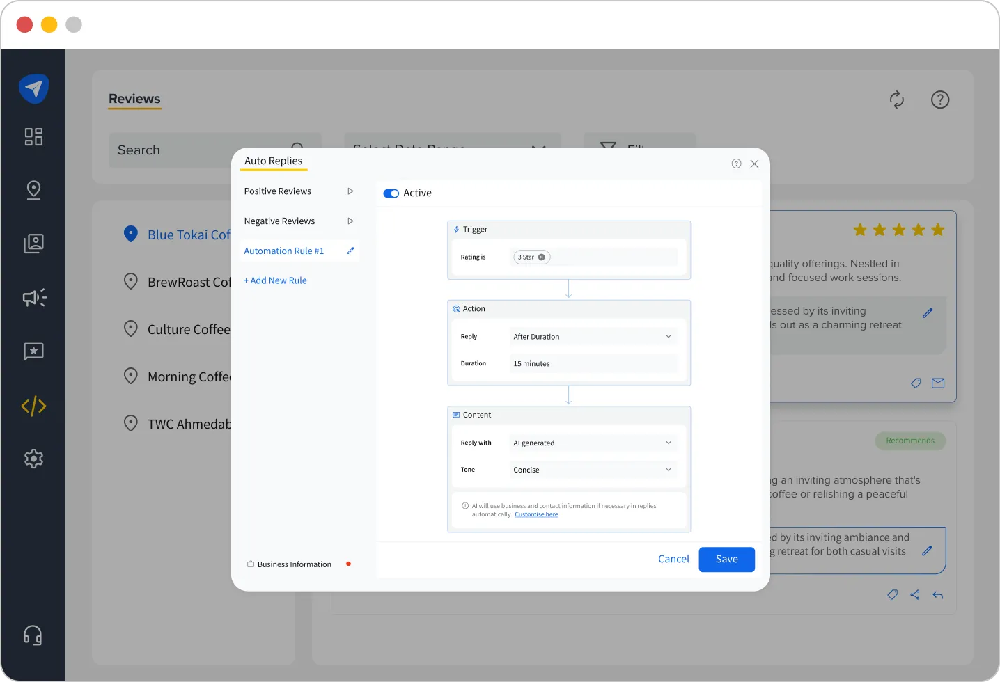 review reply automation settings socialpilot reviews