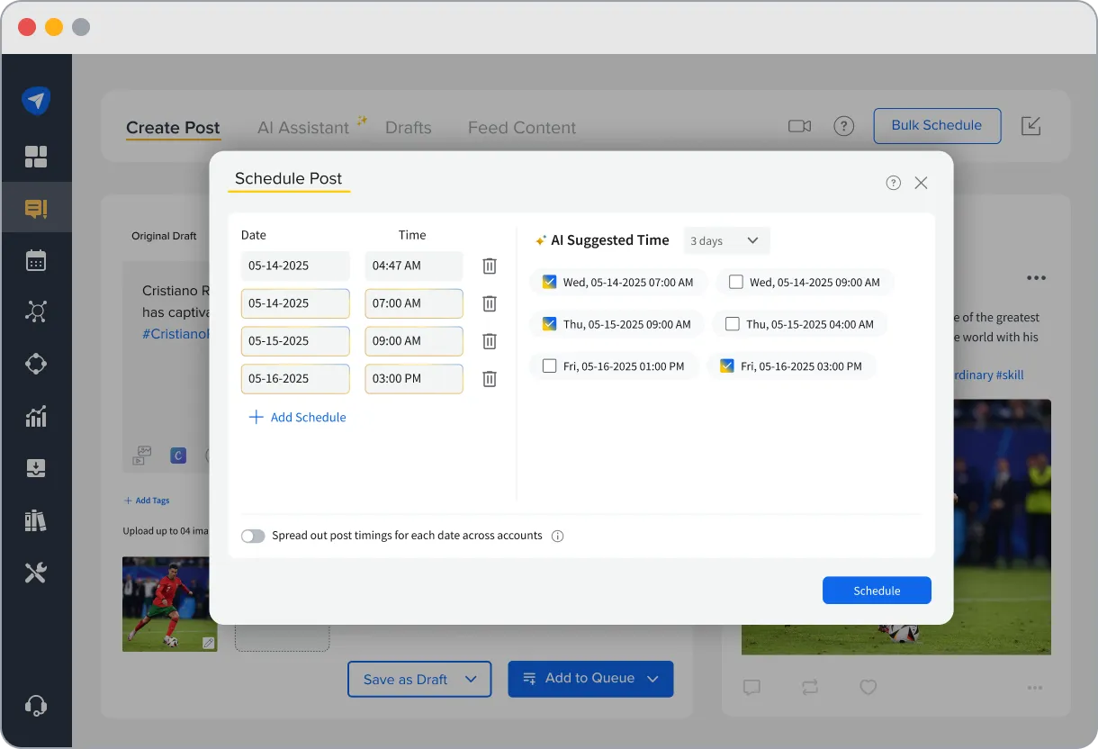 AI Suggested Time for Publishing