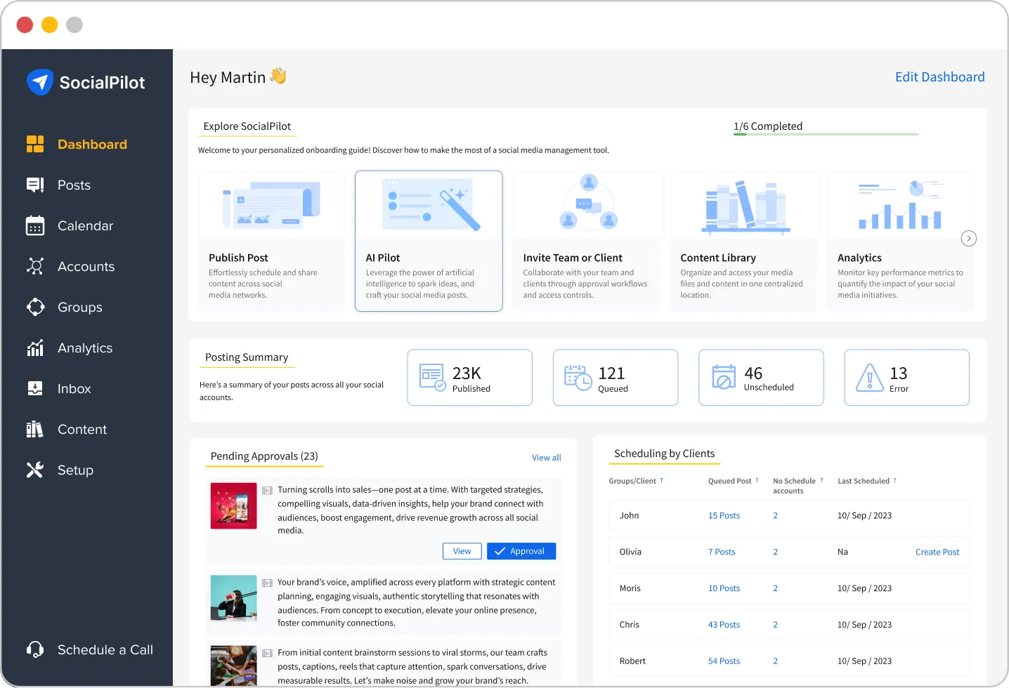 Access Instagram Analytics on SocialPilot