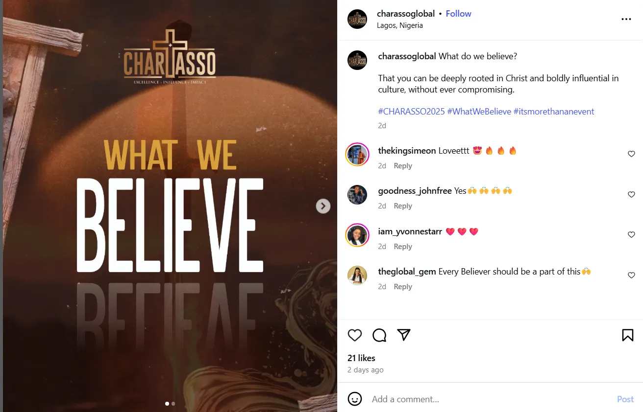 Brand's vision or mission-driven post captions