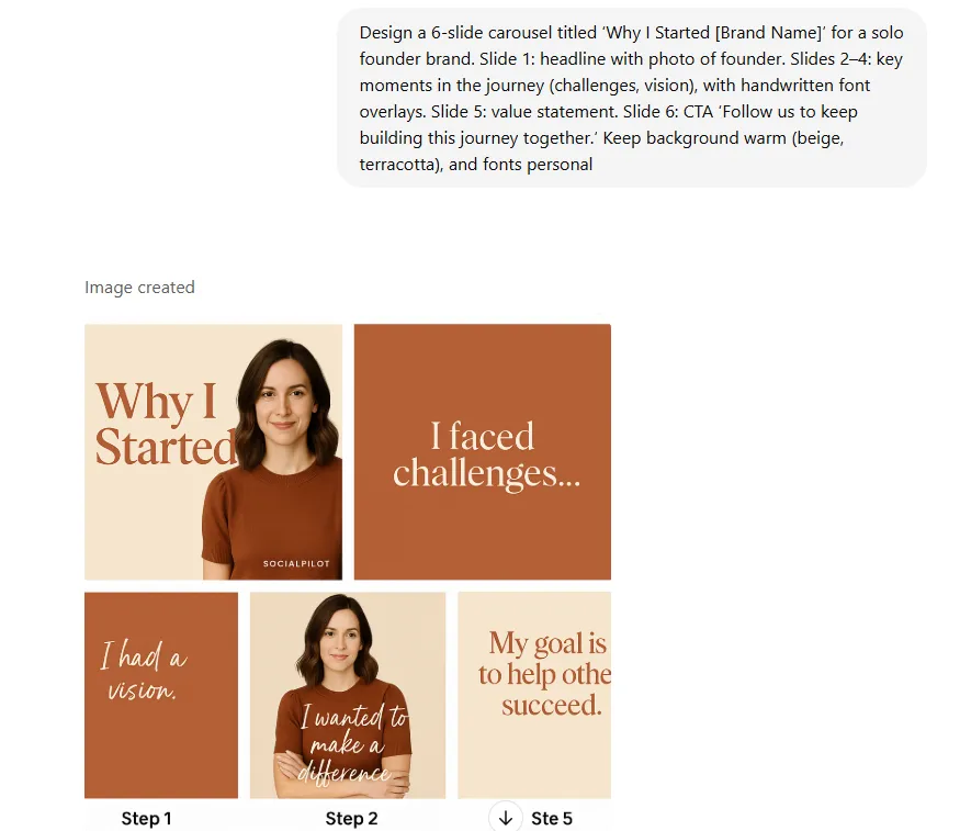 Founder story post prompt Instgaram ideas