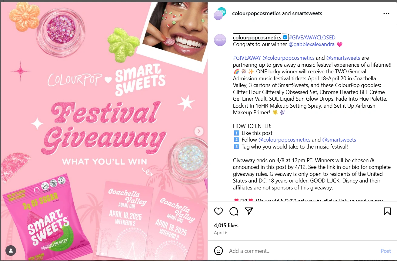 Giveaway and Contest Type Social Media Posts