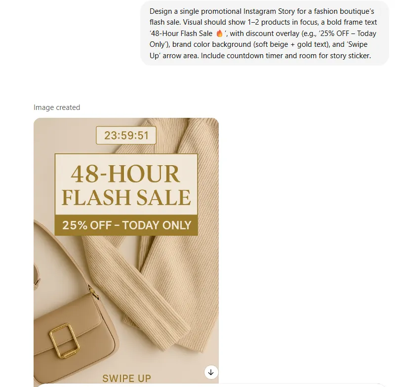 Instagram prompts ideas for limited-time offer story