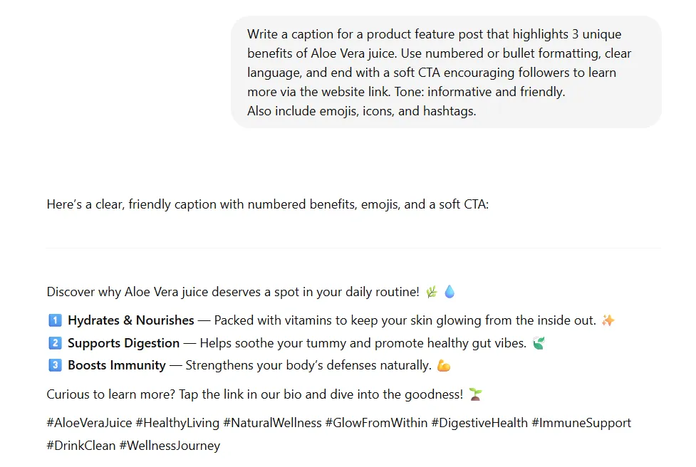 Product promotion Instagram caption prompt ideas