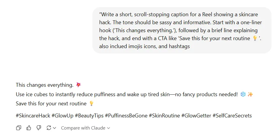 Reel caption instagram prompt ideas