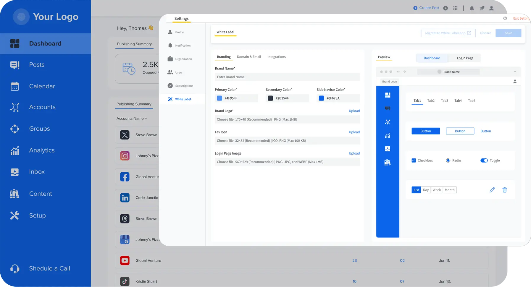 White Label Settings in SocialPilot