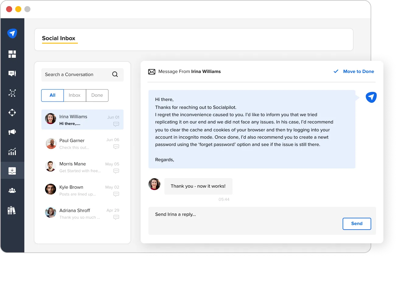 social inbox feature