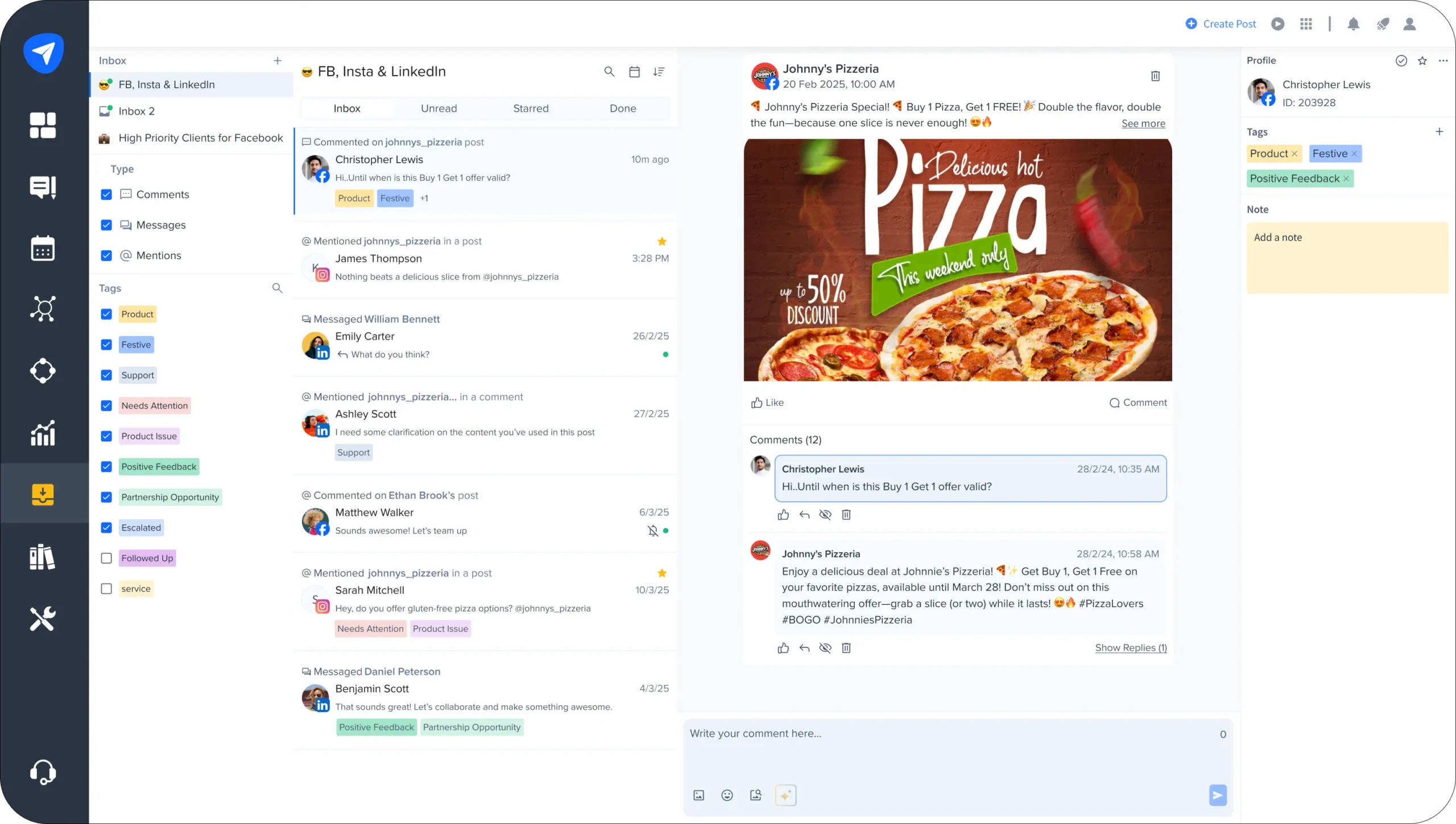 social inbox feature