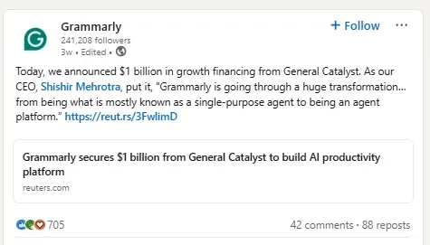 LinkedIn post on key milestones and achievements LinkedIn post on key milestones and achievements