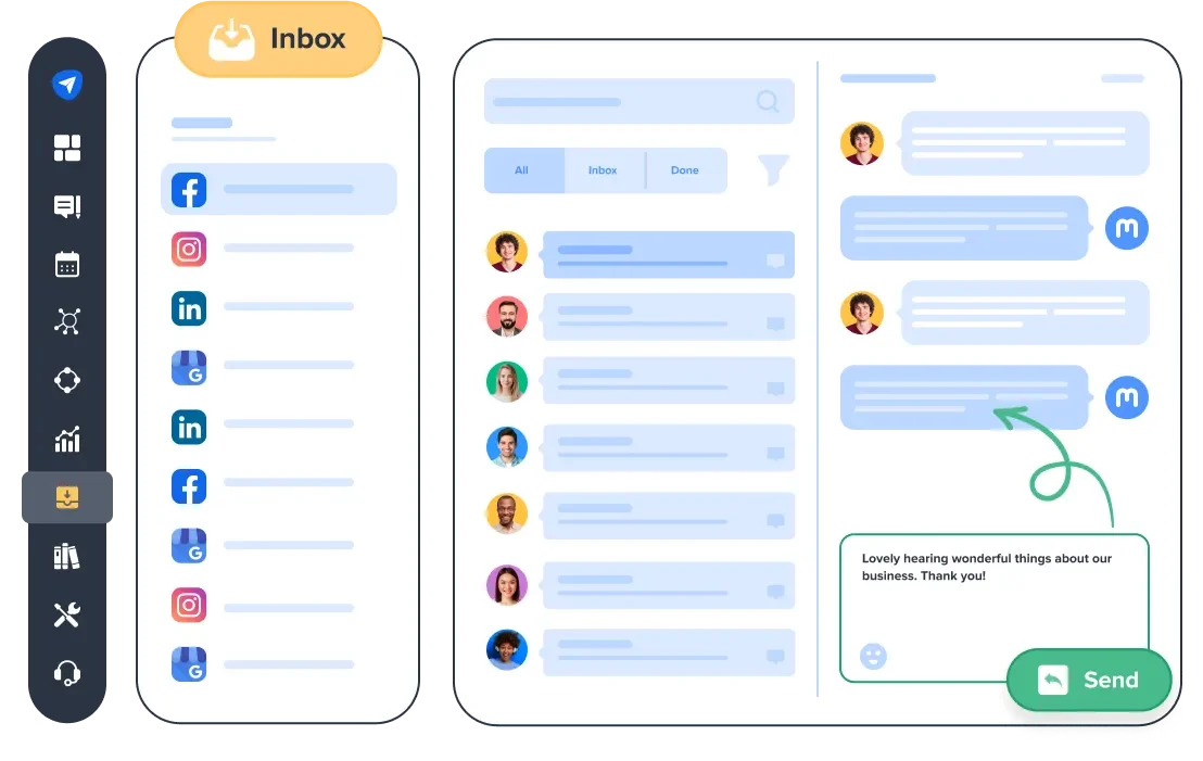 Manage all your conversations from one inbox