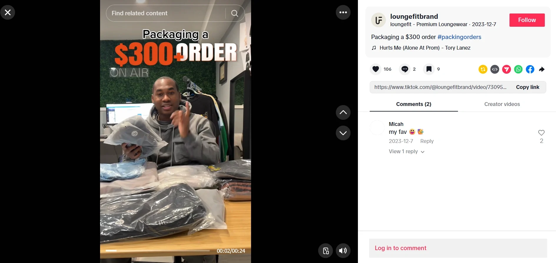 Packaging a $300 LoungeFit Order - Behind the Scenes A person packaging a $300 order for shipping, showcasing the process of preparing products for delivery