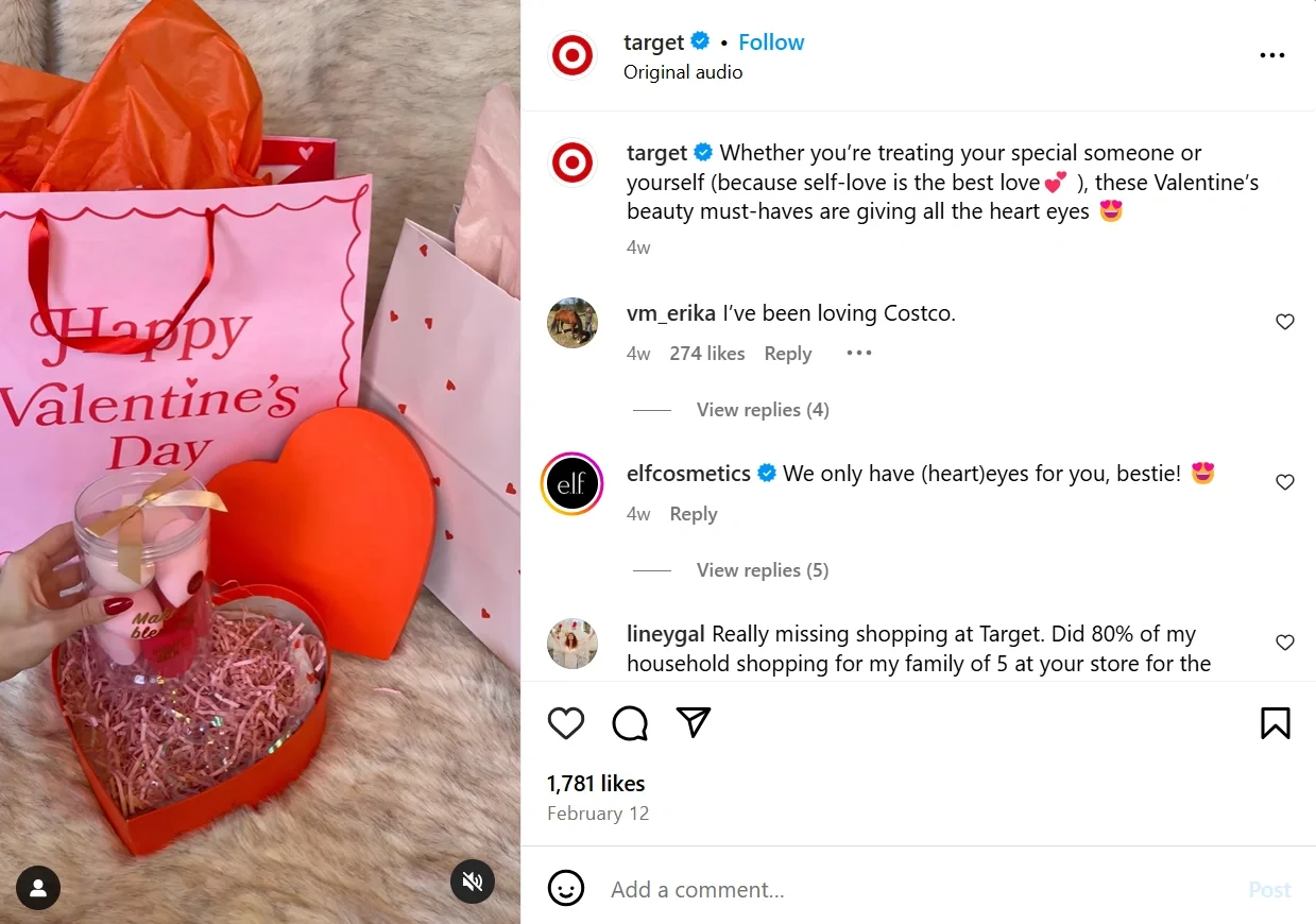 Target Valentine's Day Shopping - Beauty Must-Have A Valentine's Day gift from Target, featuring beauty products in a heart-shaped box with pink and red decorations