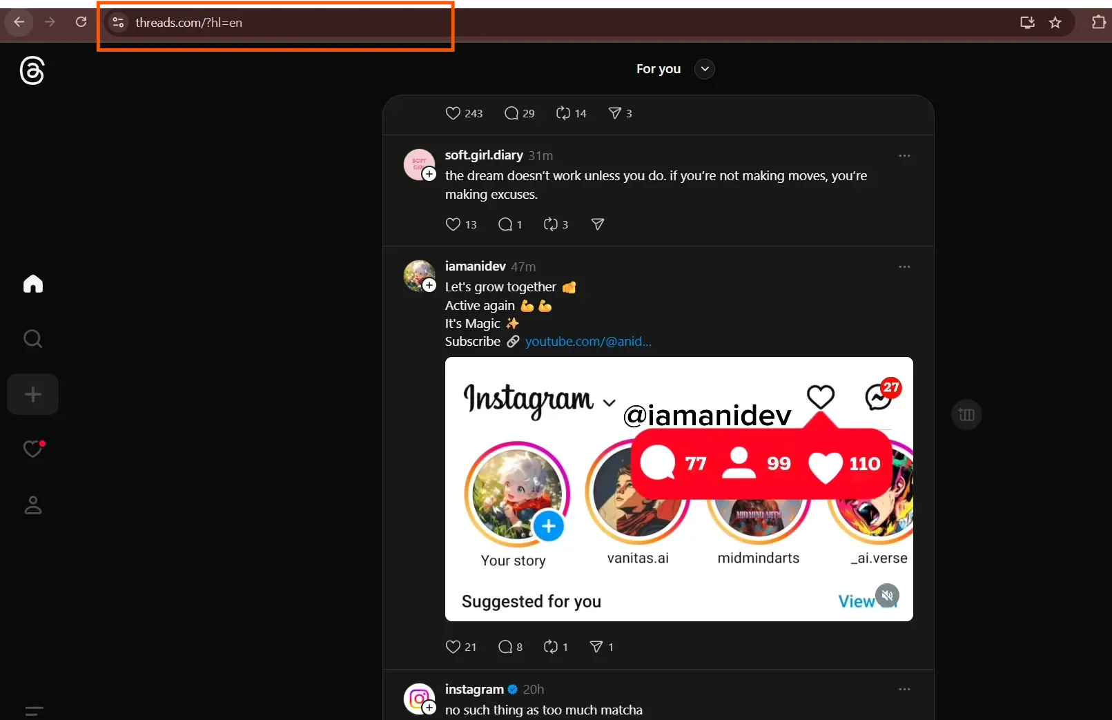 Threads moved to threads.com Threads moved to threads.com