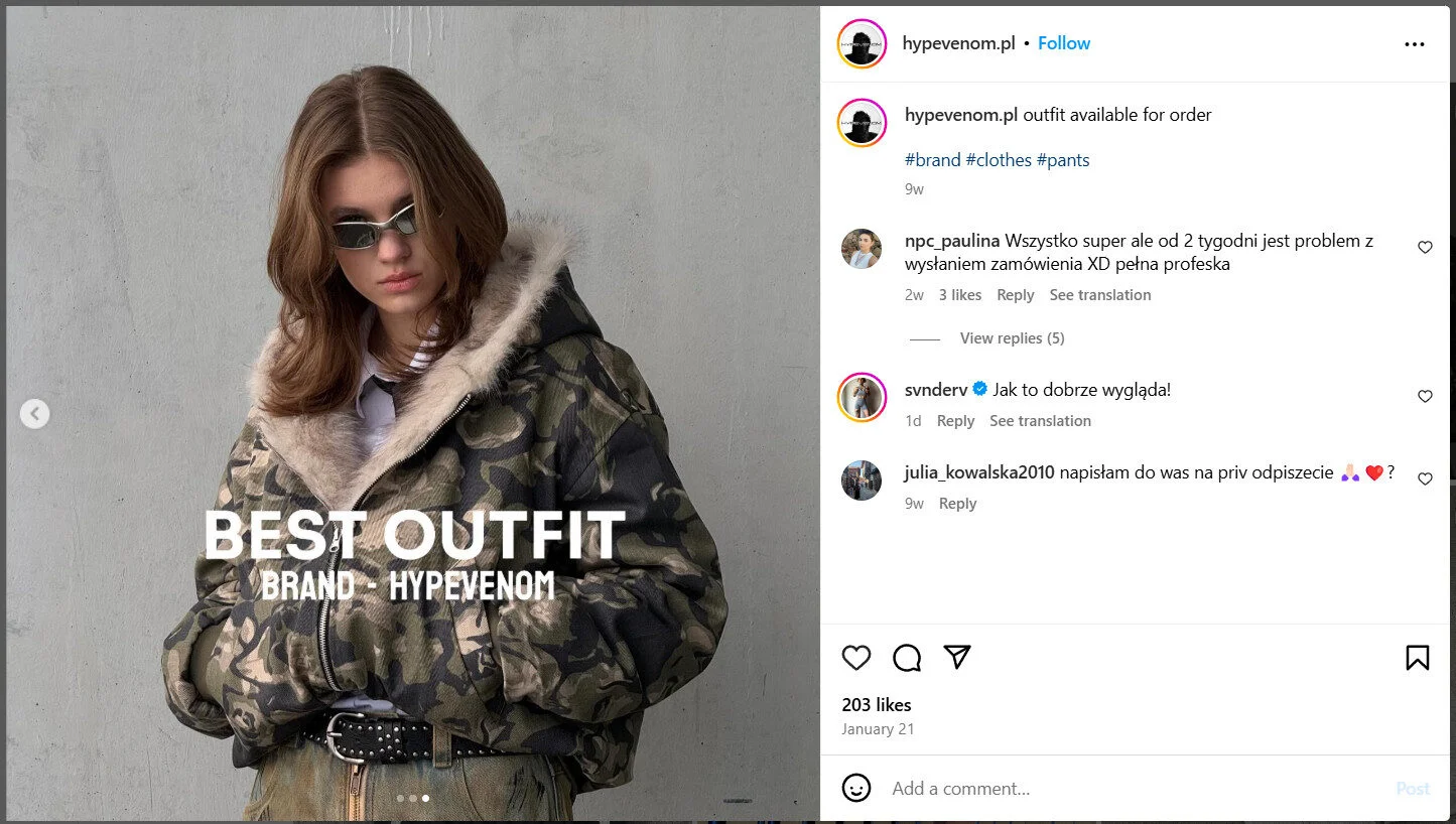 Image of Hypevemon’s caption under a photograph  Image of Hypevemon’s caption under a photograph