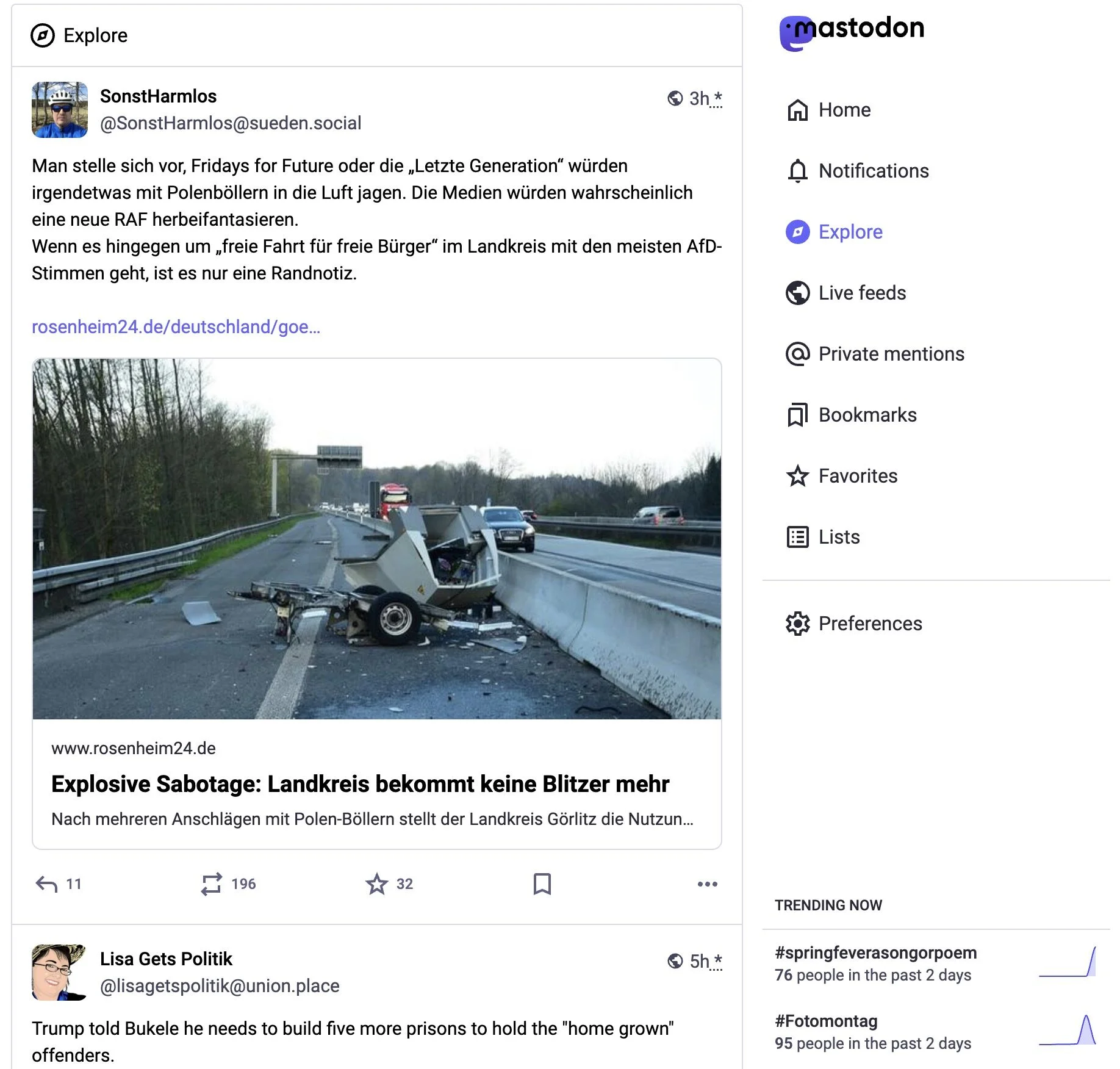 Mastodon explore page chronological feed Mastodon explore page chronological feed