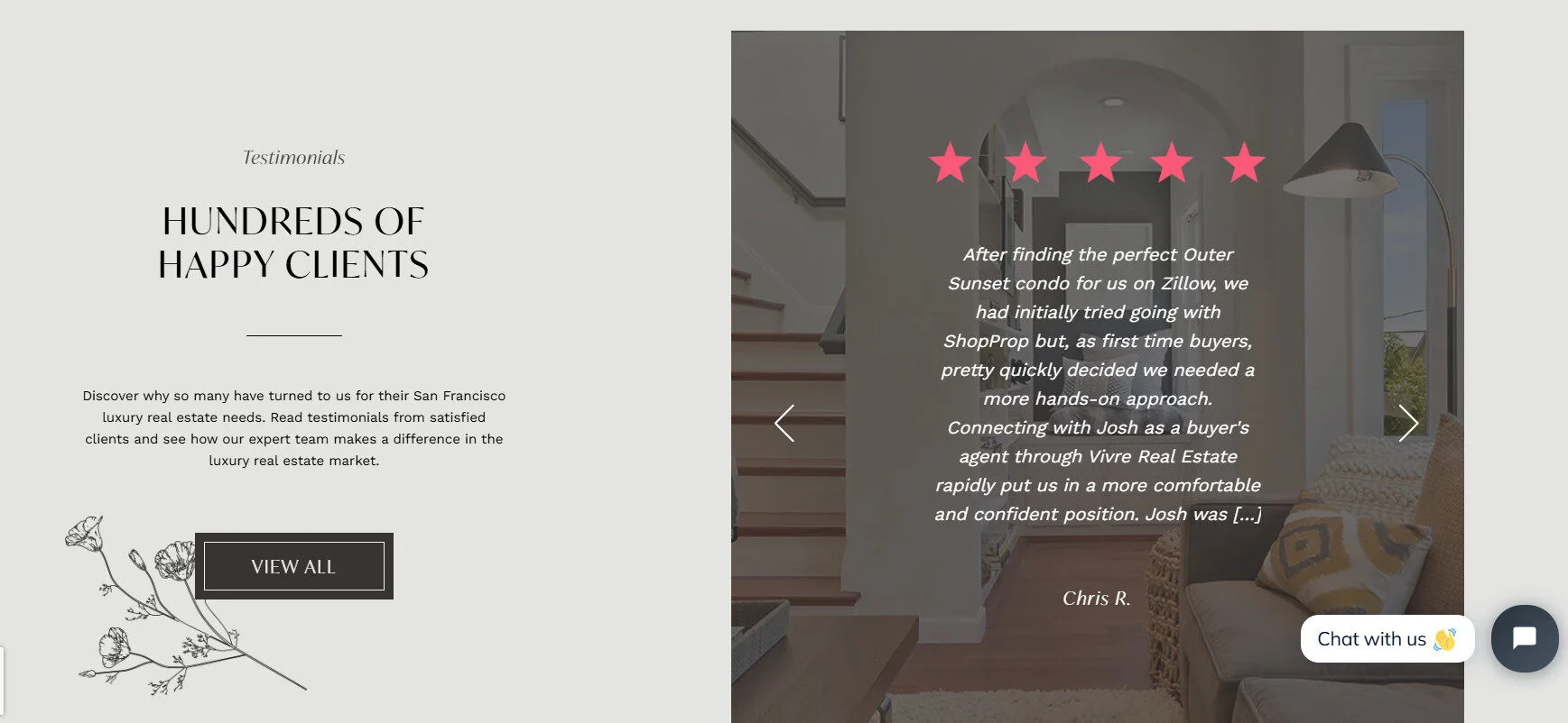 A dedicated client testimonials page A dedicated client testimonials page