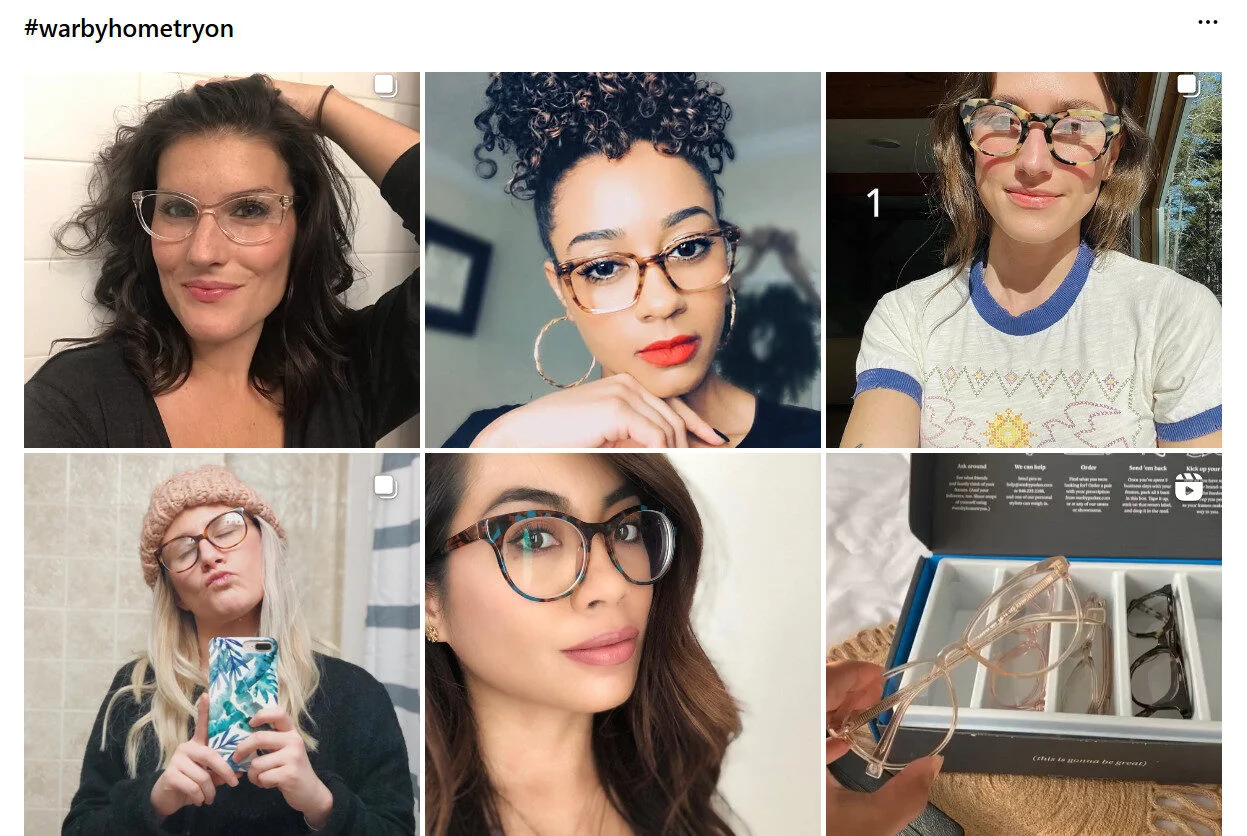 Image of Warby Parker’s Instagram posts