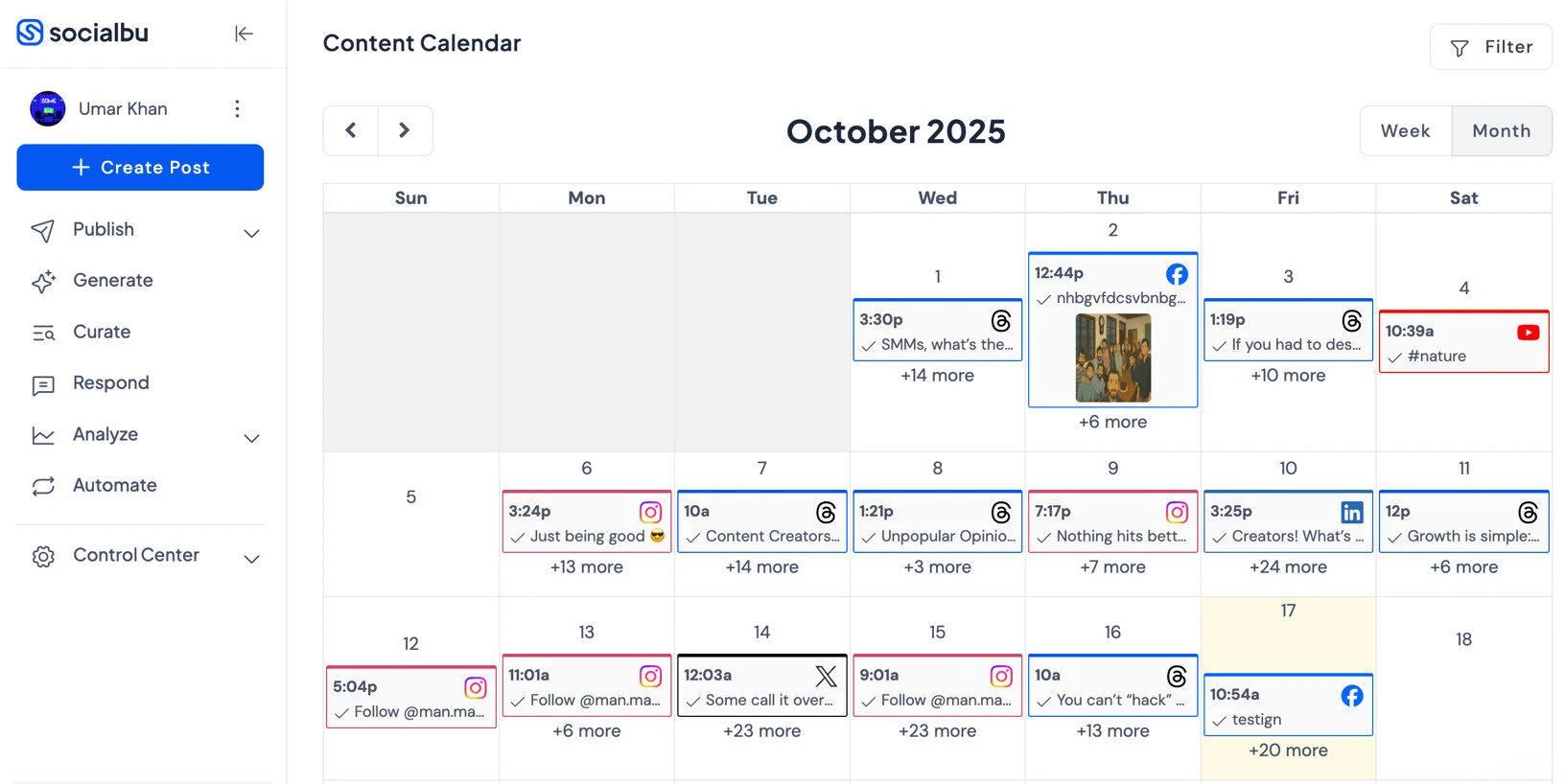 SocialBu content calendar SocialBu content calendar