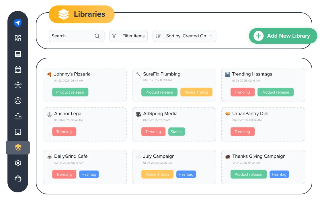 Erstellen Sie mehrere Bibliotheken, um Inhalte einfach zu organisieren Erstellen Sie mehrere Bibliotheken, um Inhalte einfach zu organisieren